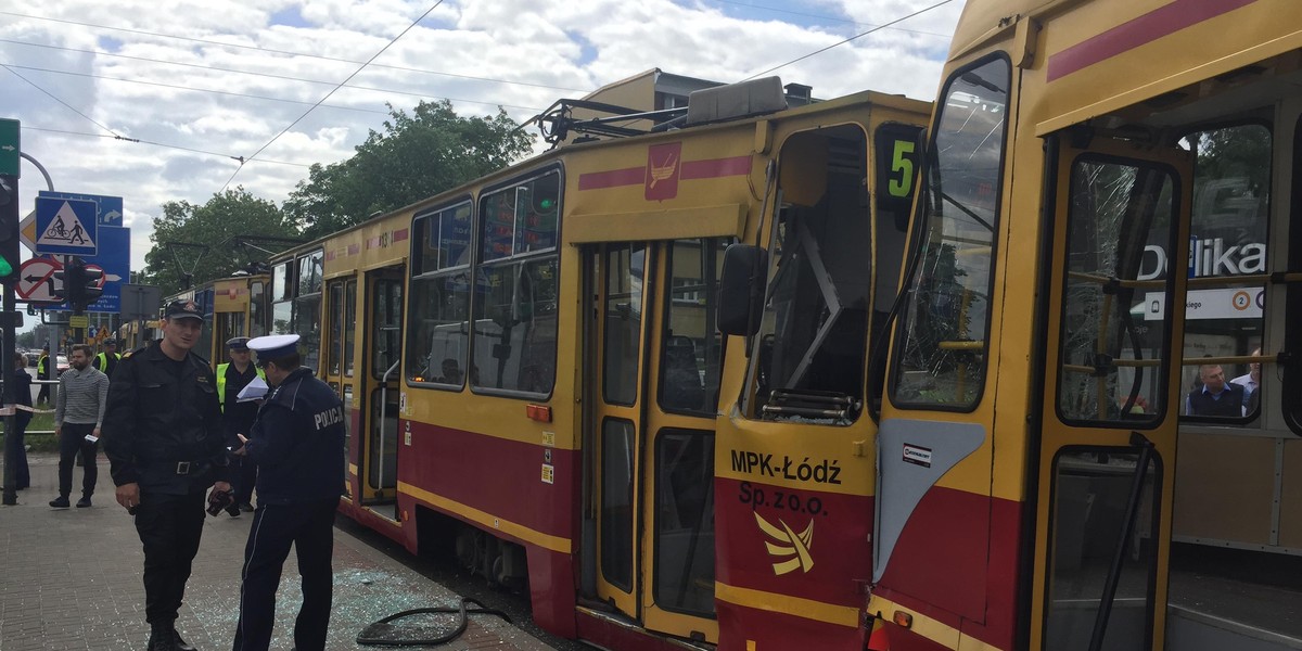 Zderzenie tramwajów na Limanowskiego 