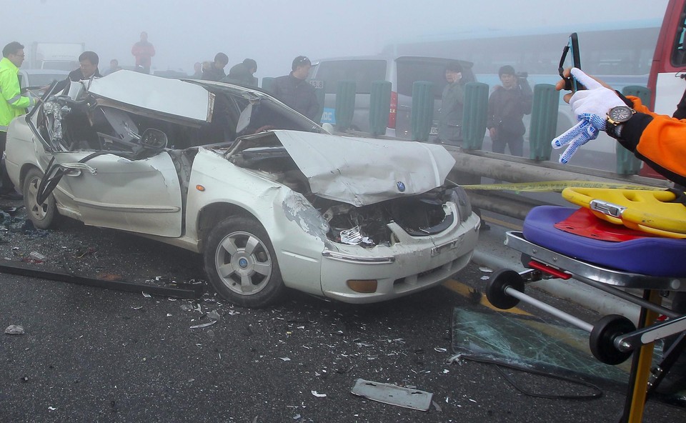 SOUTH KOREA MASS COLLISION (Chain collision on bridge in fog)