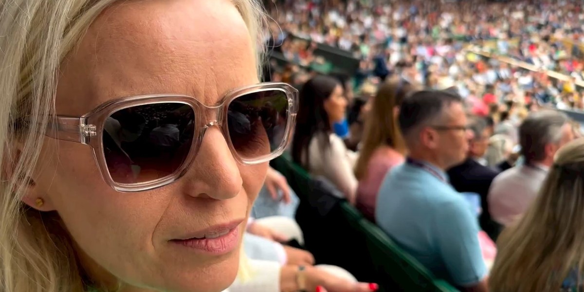 Małgorzata Foremniak podczas finału turnieju tenisowego w Wimbledonie.