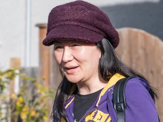 Meng Wanzhou, wiceprezes Huawei, przed swoim domem w Vancouver. 6 marca 2019 r.