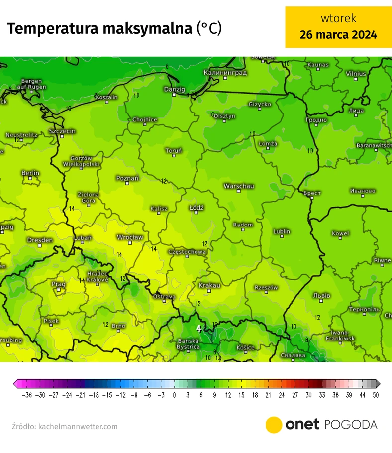 Temperatura na południowym zachodzie sięgnie nawet 15 st. C