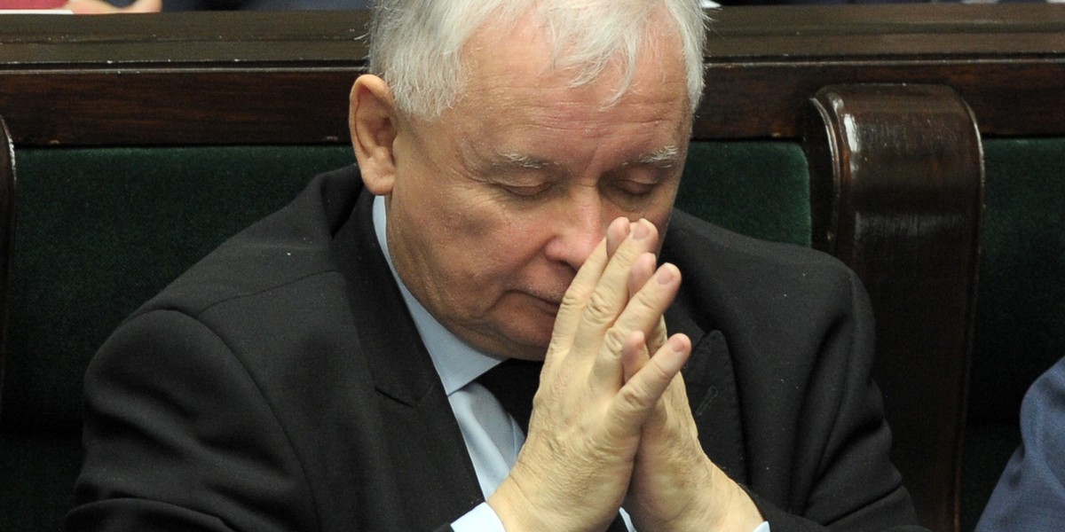 Prezes PiS Jarosław Kaczyński podczas jednego z posiedzeń Sejmu