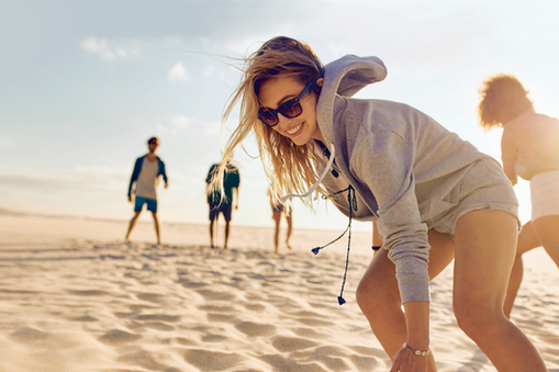 ruch sport zdrowie plaża słońce ludzie