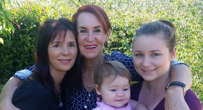 Georgie Noble, her mother Bett, her granddaughter Lacey, and her daughter Alisha. Georgie enjoys being a young grandmother.Courtesy of Georgie Noble