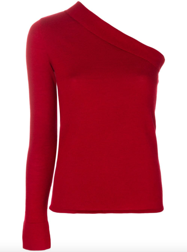 Top en cachemire asymétrique de Cashmere In Love, environ 540 francs, via Farfetch.