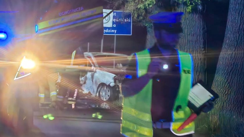 A tragic accident. The driver burned down in the car