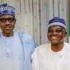 Former President Muhammadu Buhari with his Senior Special Assistant on Media and Publicity, Malam Garba Shehu on his 60th birthday. [Twitter/@BashirAhmaad]