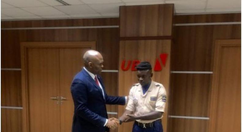 Chief Executive Officer, Tony Elumelu with Mohammed Ogbanago