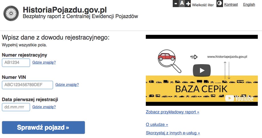 Historię pojazdu sprawdzisz w internecie