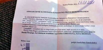 Uczniowie przed bierzmowaniem dostali do podpisu takie oświadczenia. Rodzice oburzeni