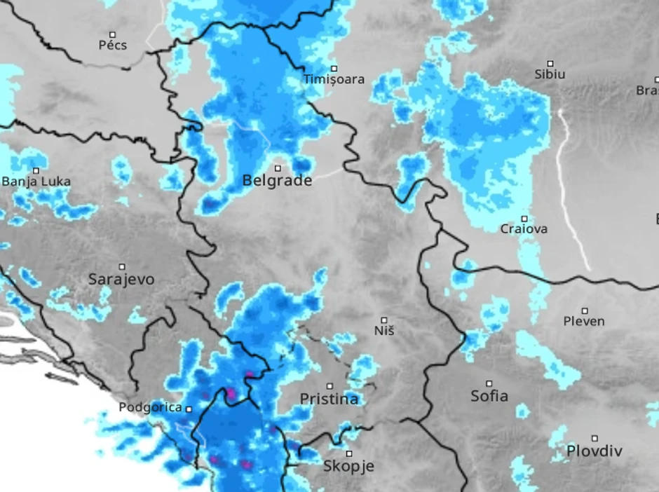 Kiša u Srbiji u 4 sata u petak ujutru