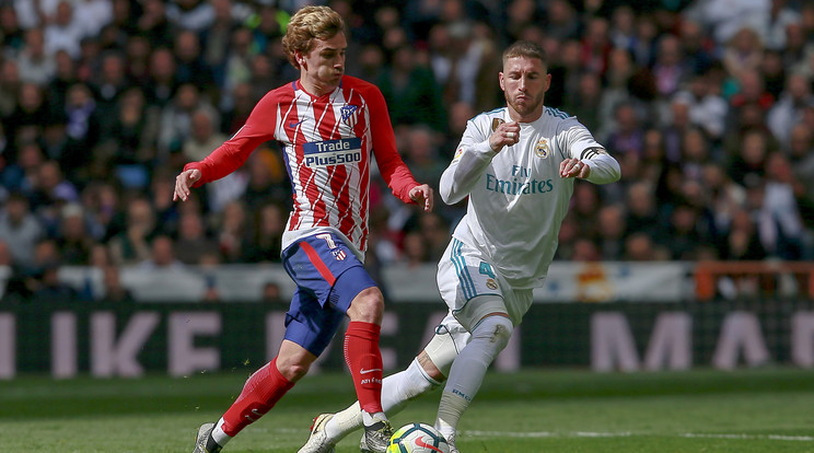 Az atléticós Antoine Griezmann és a realos Sergio Ramos nagy csatát vívhat /Fotó: Getty Images