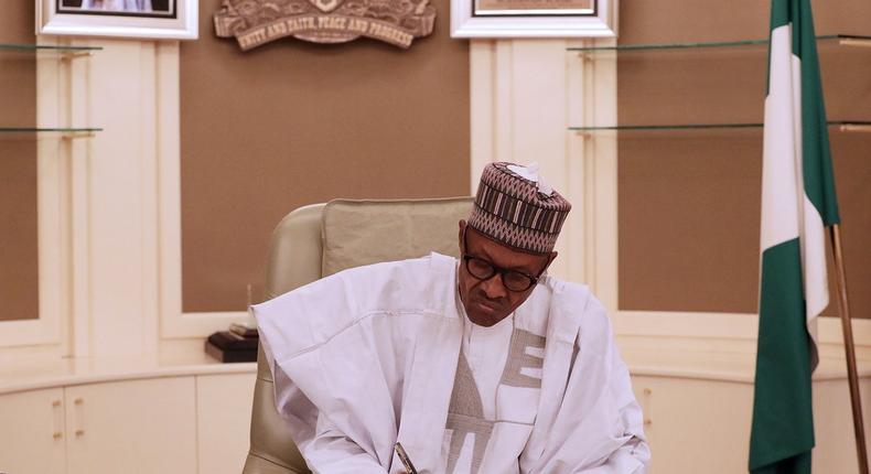 President Buhari returns to his work desk