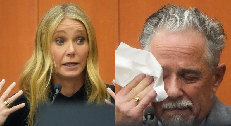 Gwyneth Paltrow and Terry Sanderson both testified in front of a Utah jury that will decide the fault of their ski collisionAP Photo/Rick Bowmer, Pool