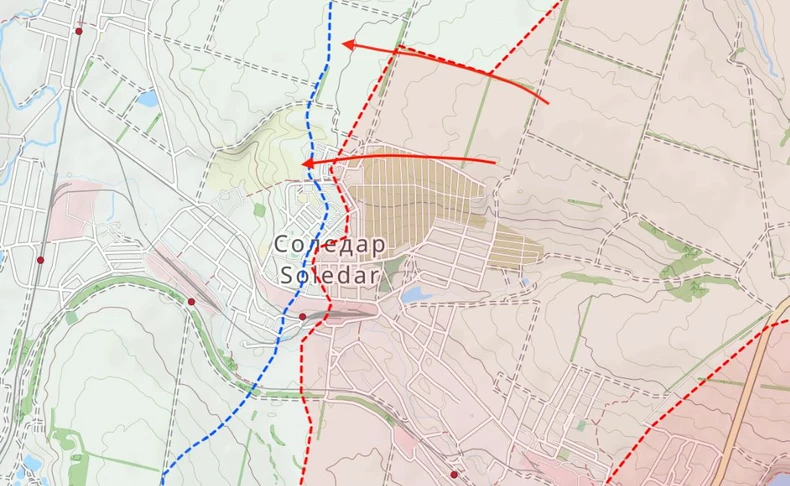 Soledar mapa 11. januar 2023.