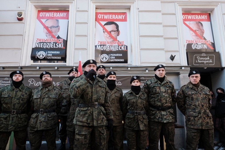 Pancerni Poznań durante la manifestación