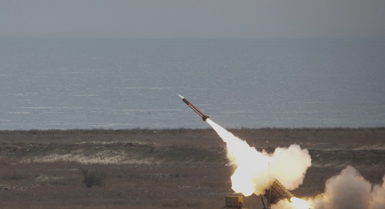 Patriot missile is fired during PATRIOT SPARK 23 exercise at the Black Sea training range in Capu Midia, Constanta, Romania, November 15, 2023.INQUAM PHOTOS/George Calin