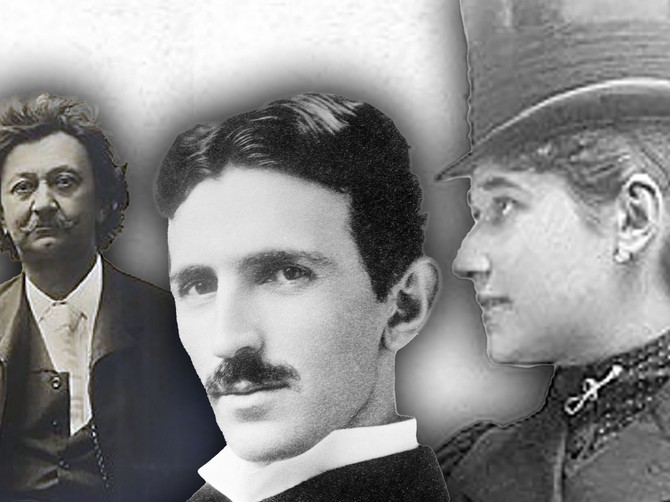 Laza Kostić, Nikola Tesla i Lenka Dunđerski