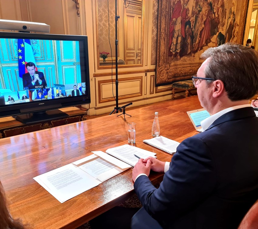 Aleksandar Vučić, Angela Merkel, Emanuel Makron, Samit