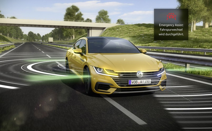 Volkswagen arteon jest wyposażony w system Emergency Assist 2.0