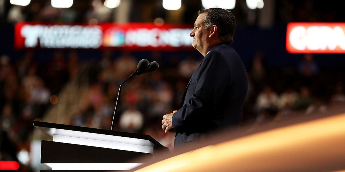 Cruz delivered his speech Wednesday night on the third day of the Republican National Convention.