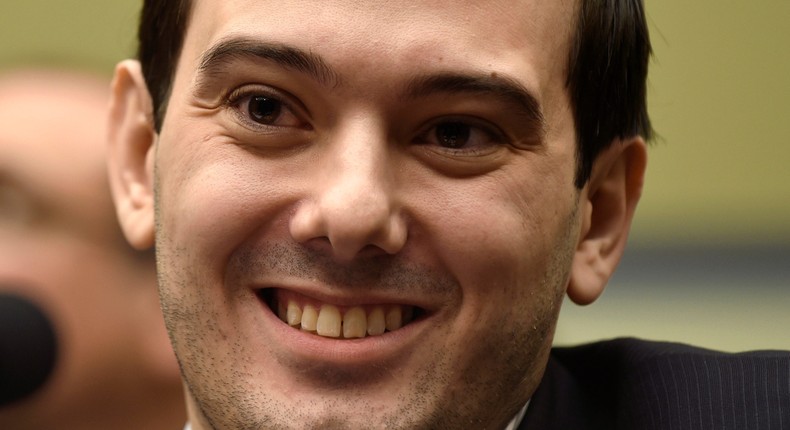 In this Feb. 4, 2016 file photo, Pharmaceutical chief Martin Shkreli smiles on Capitol Hill in Washington.