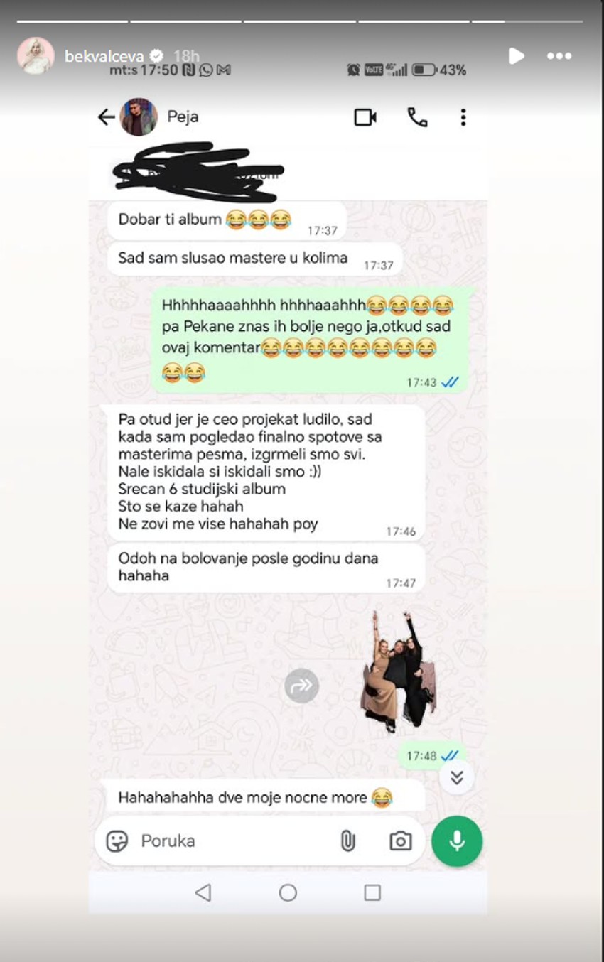 Objava Nataše Bekvalac