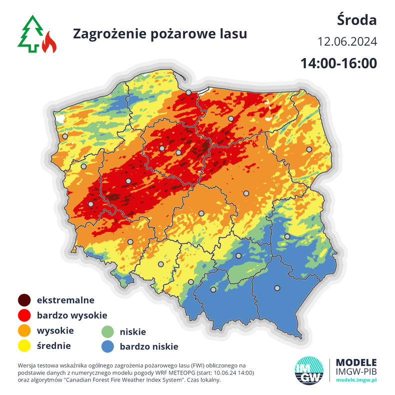 Zagrożenie pożarowe w lasach w środę