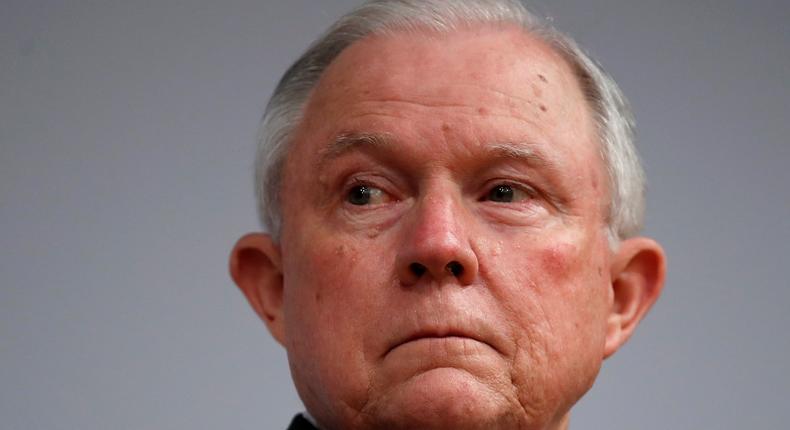 Attorney General Jeff Sessions pauses before speaking at the Global Forum on Asset Recovery (GFAR) at the International Finance Corporation in Washington, Monday, Dec. 4, 2017, about anti-corruption efforts of the Trump administration and other topics.