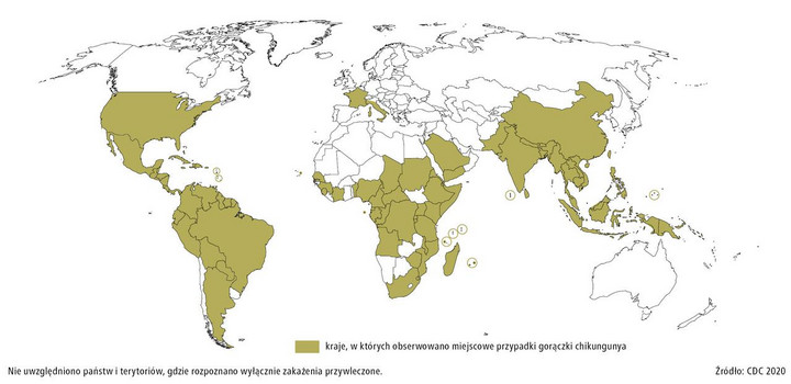 Miejsca występowania wirusa Chikungunjya