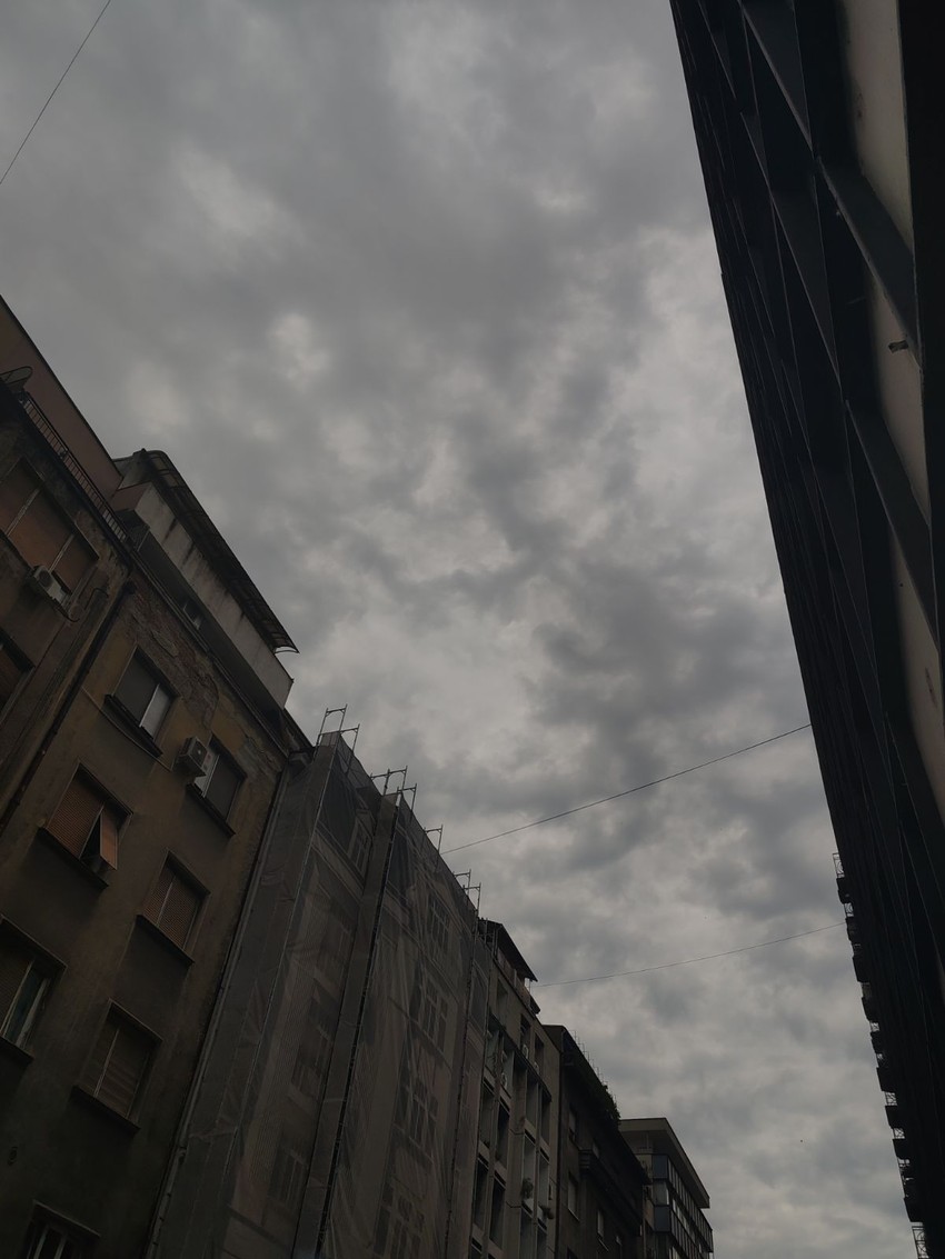 Sivo nebo i kiša u Beogradu
