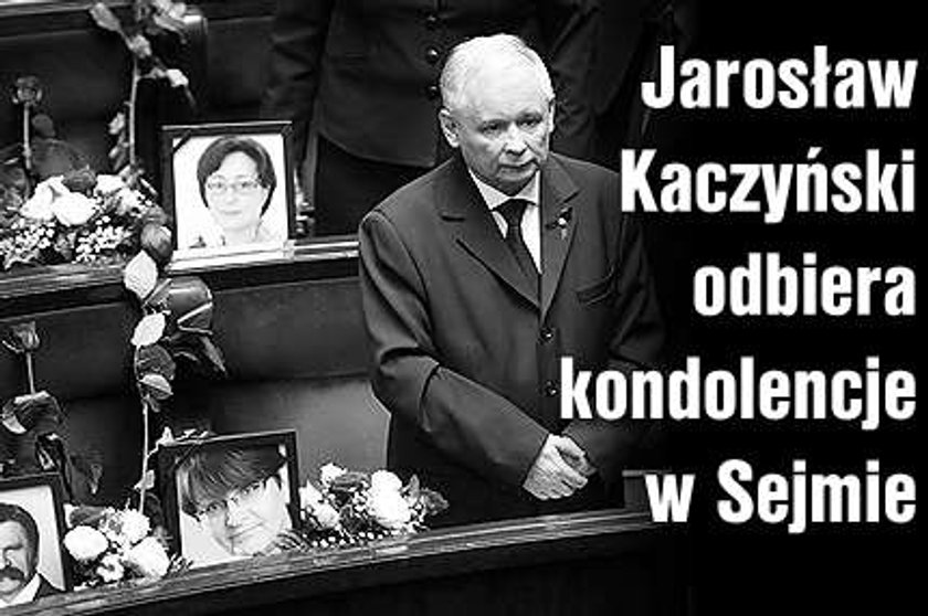 Jarosław Kaczyński odbiera kondolencje w Sejmie