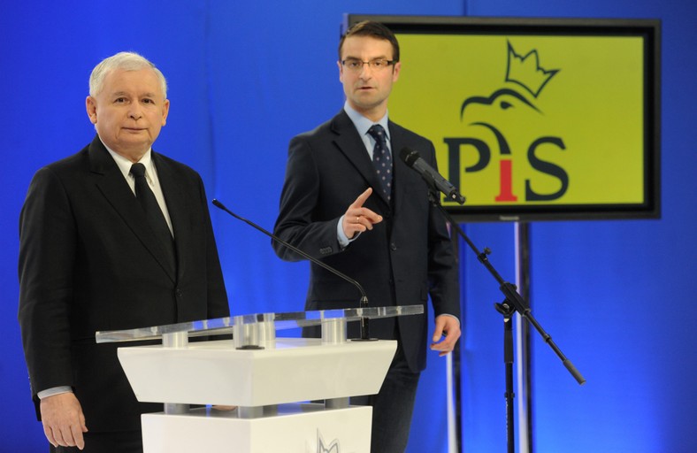 Jarosław Kaczyński i Tomasz Poręba w 2013 r.