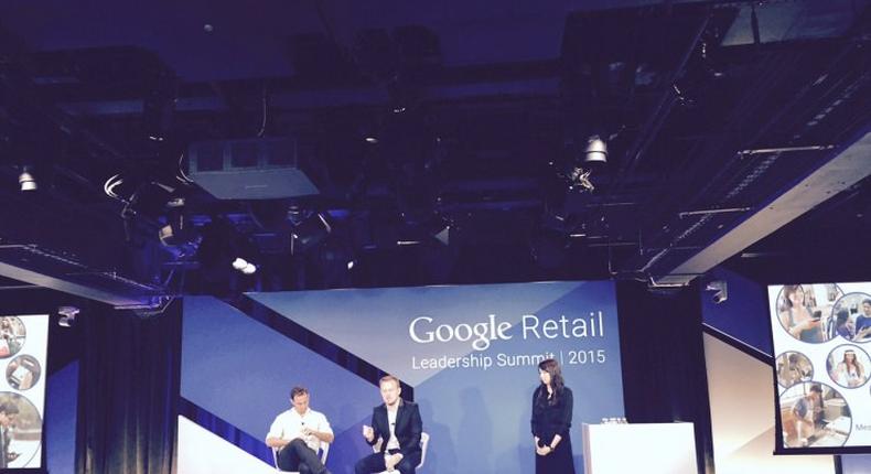 Google executives making the announcements at a Google Retail event in New York