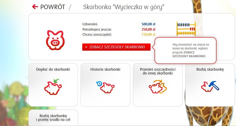 Serwis internetowy PKO Junior - skarbonka