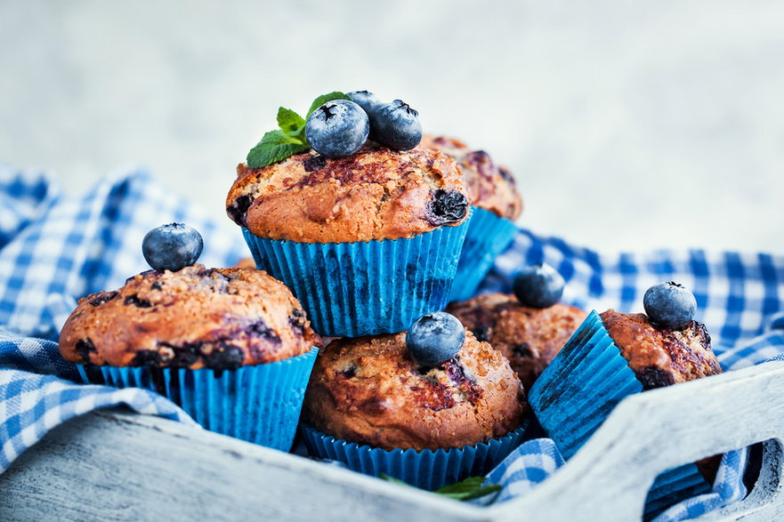 Bezglutenowe muffiny z borówkami 