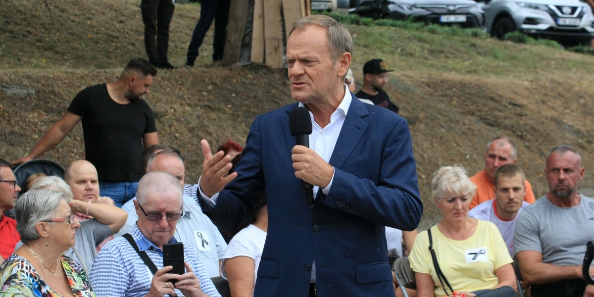 Donald Tusk na spotkaniu w Krośnie Odrzańskim.