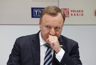 Prezes Telewizji Polskiej Jacek Kurski podczas organizowanej przez Polską Agencję Prasową konferencji prasowej pt. Ogłoszenie Nominowanych do Nagród Mediów Publicznych