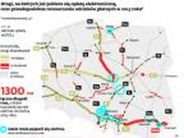 Drogi, na których już pobiera się opłatę elektroniczną, oraz prawdopodobne rozszerzenie odcinków płatnych w 2013 roku