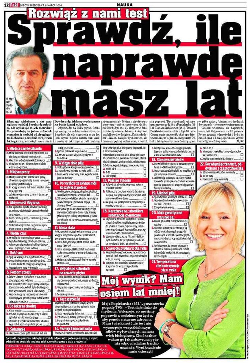 Sprawdź, ile naprawdę masz lat