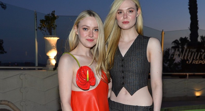 Dakota Fanning and Elle Fanning at the 2023 Hollywood Reporter's Power Stylists dinner.Donato Sardella/Getty Images