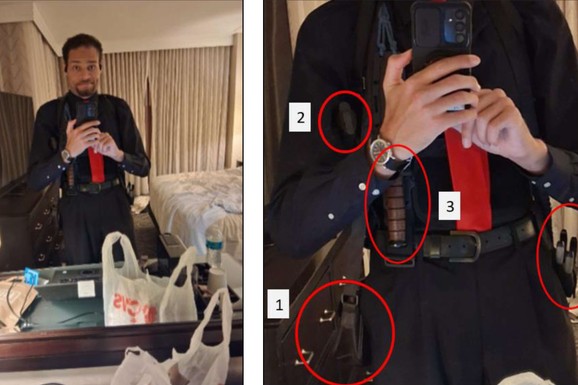 NOVE FOTOGRAFIJE ATENTATORA NA TRAMPA Pre pucnjave pozirao ispred ogledala u hotelu: Oko struka zakačio ORUŽJE I MUNICIJU