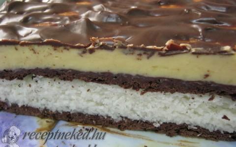 Kókuszos csokoládészelet vaníliakrémmel megkoronázva - sütés nélküli ínycsiklandó finomság!