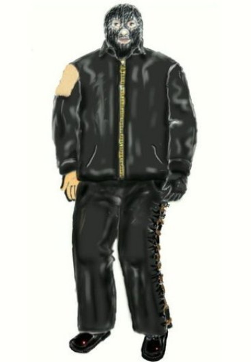 Crtež sa poternice nemačke policije za "maskiranim čovekom" koji je vrebao decu iz žbunja