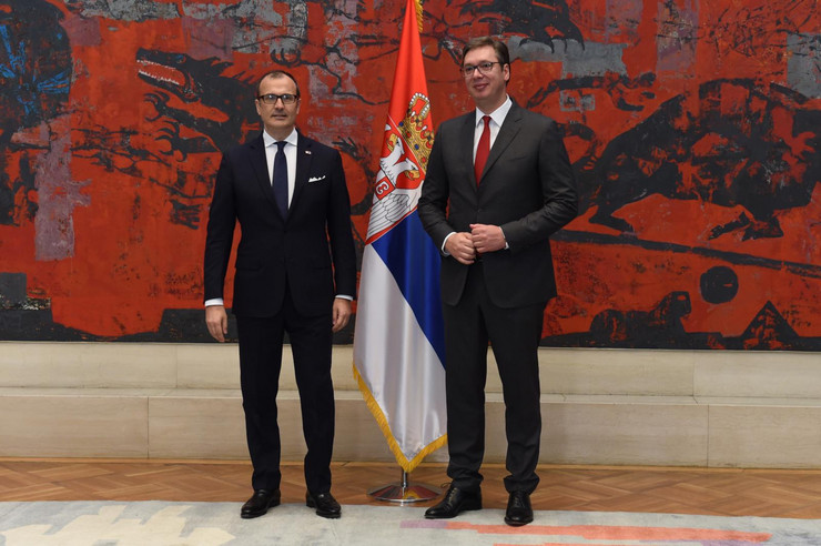 Aleksandar Vučić i šef delegacije EU u Srbiji Sem Fabricio