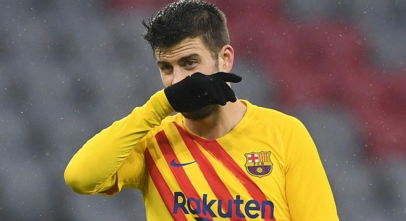 Gerard Pique reacts during Barcelona's 3-0 loss away at Bayern Munich in the Champions League on Wednesday.
