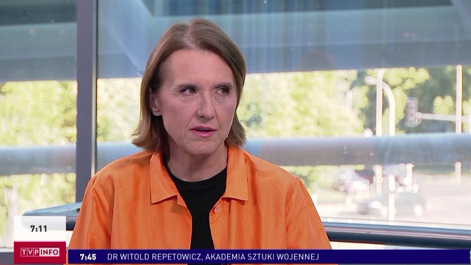 Hanna Wróblewska w TVP Info. 