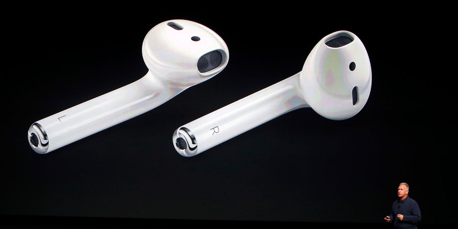 Apple's new AirPod wireless earphones.