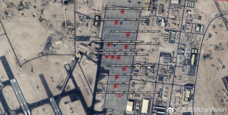 Chińskie satelity liczą amerykańskie samoloty w ich bazach.