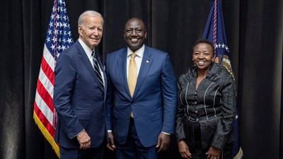 President William Ruto and his wife Mama Rachel Ruto with   US President Joe Biden in New York 